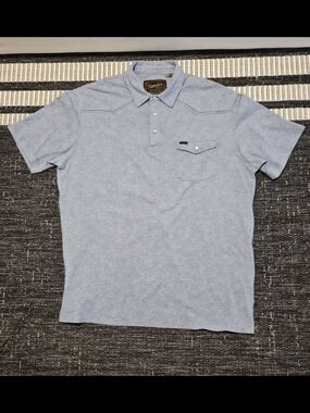 Howler Bros Men's Short Sleeve Western Polo Shirt XL Heather Bluish Grey